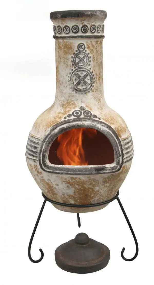 Azteca Large Mexican Chimenea In Yellow 2 Azteca Large Mexican Chimenea In Yellow - Image 2