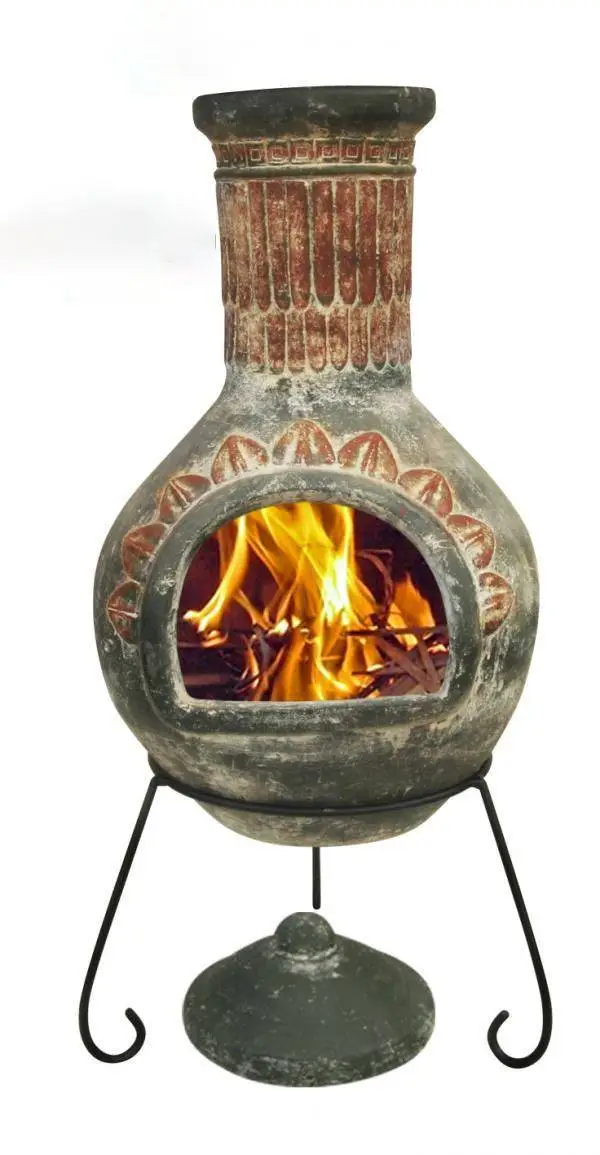 Plumas XL Mexican Chimenea In Green 1 Plumas XL Mexican Chimenea In Green