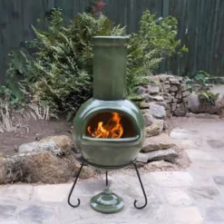 Sempra Large Chimalin AFC Chimenea In Glazed Green
