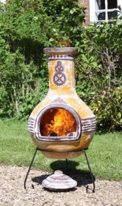 Azteca XL Mexican Chimenea In Yellow -Garden Hearth product5400 jpg
