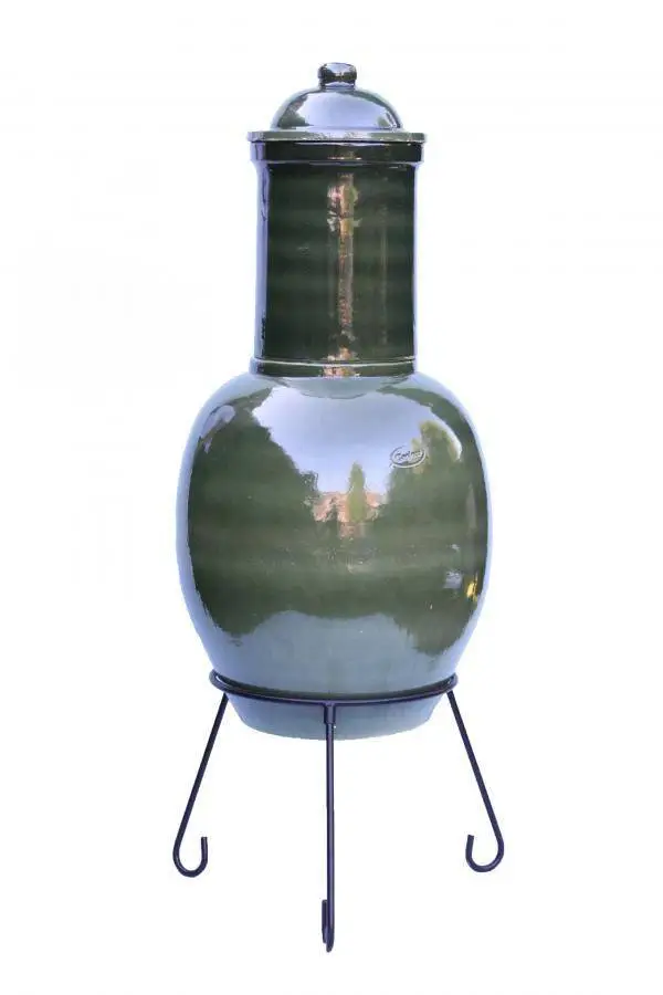 Asteria XL Glazed Green Chimalin AFC Chimenea 2 Asteria XL Glazed Green Chimalin AFC Chimenea - Image 2
