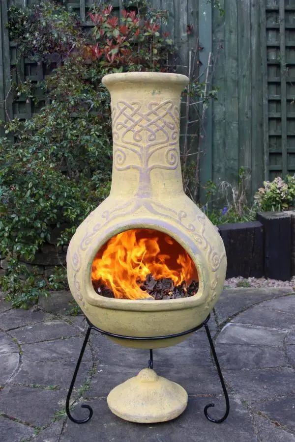 Derwyn The Tree Mustard Mexican Chimenea 2 Derwyn The Tree Mustard Mexican Chimenea - Image 2