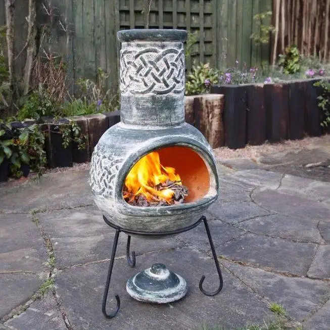 Edyth Medium Mexican Chimenea Celtic Theme 1 Edyth Medium Mexican Chimenea Celtic Theme