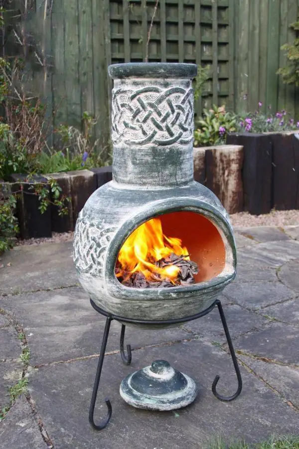 Edyth Medium Mexican Chimenea Celtic Theme 2 Edyth Medium Mexican Chimenea Celtic Theme - Image 2