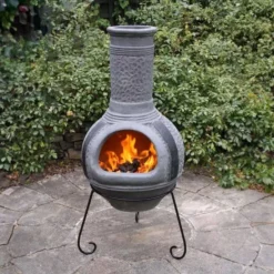 Linea XL Mexican Chimenea In Grey