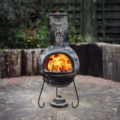Wulfryc Stylised Charcoal Wolf Mexican Chimenea