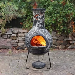 Derwyn Green Tree Green On Charcoal Mexican Chimenea