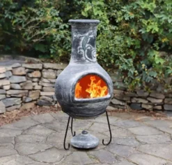 Medium Iguana Grey Mexican Chimenea