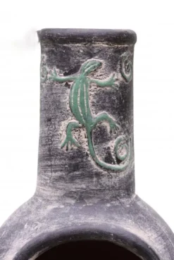 Extra-large Iguana Grey Mexican Chimenea -Garden Hearth product7386 1 jpg