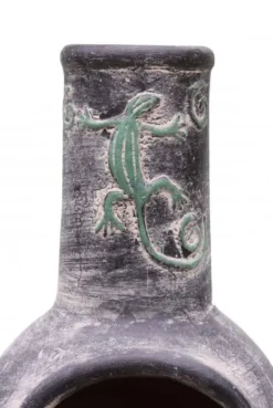 Medium Iguana Grey Mexican Chimenea -Garden Hearth product7386 jpg
