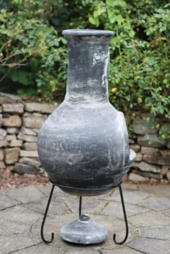 Extra-large Iguana Grey Mexican Chimenea -Garden Hearth product7387 1 jpg