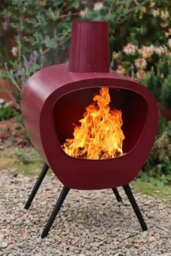Stella Chimenea - Mid-Century Retro Design In Cherry Red
