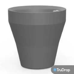 TruDrop Rim 22" Self Watering Planter In Slate Grey