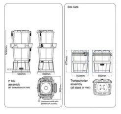 134L Rainwater Terrace Water Butt Planter - 2 Tier - Black & Dark Green -Garden Hearth rwt 2t 134l 1024x1024 jpg