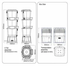200L Rainwater Terrace Water Butt Planter - 3 Tier - Black & Dark Green -Garden Hearth rwt 3t 200l 1024x1024 jpg