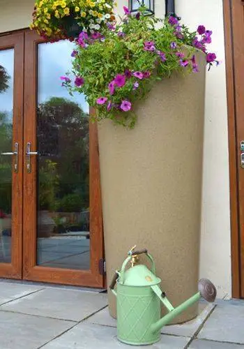 380L Garden Planter Water Butt Sandstone With Tap Kit & Diverter 2 380L Garden Planter Water Butt Sandstone With Tap Kit & Diverter - Image 2