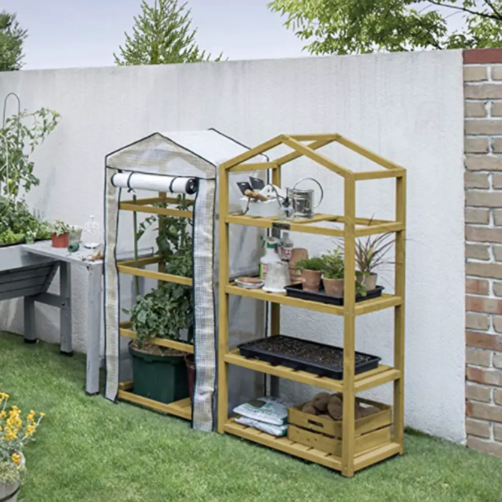 VegTrug Wooden Greenhouse Nursery & PE Cover - Natural (FSC 100%) 4 VegTrug Wooden Greenhouse Nursery & PE Cover - Natural (FSC 100%) - Image 4