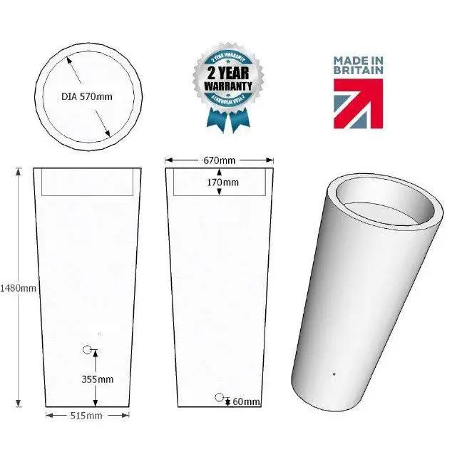 380L Garden Planter Water Butt Sandstone With Tap Kit & Diverter 4 380L Garden Planter Water Butt Sandstone With Tap Kit & Diverter - Image 4