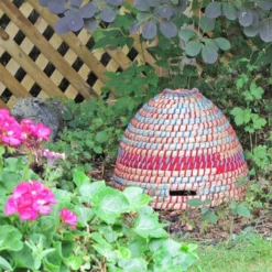 Artisan Natural Bee Skep - Recycled Sari