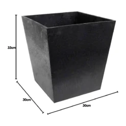 33cm Sonata Self Watering Recycled Rubber Plant Pot Steel Grey -Garden Hearth sonata planter 33cm slate c 1 jpg
