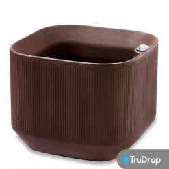 TruDrop Mod 20" X 20" X 16" Self Watering Planter In Brown Bark