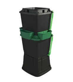 134L Rainwater Terrace Water Butt Planter - 2 Tier - Black & Dark Green -Garden Hearth untitled 3 png
