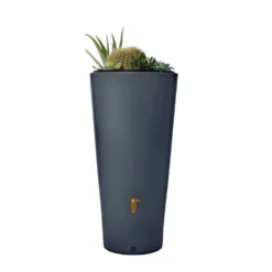VASO 2 In1 Water Tank 220 Litres In Grey 5 VASO 2 In1 Water Tank 220 Litres In Grey -Garden Hearth vaso water butt with planter cup20 jpg